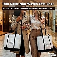 Vista 5 de DISCOUNT PROMOS Juego de 10/50/100 bolsas de mano no tejidas de color recortado, paquete a granel personalizado, duraderas, resistentes al agua