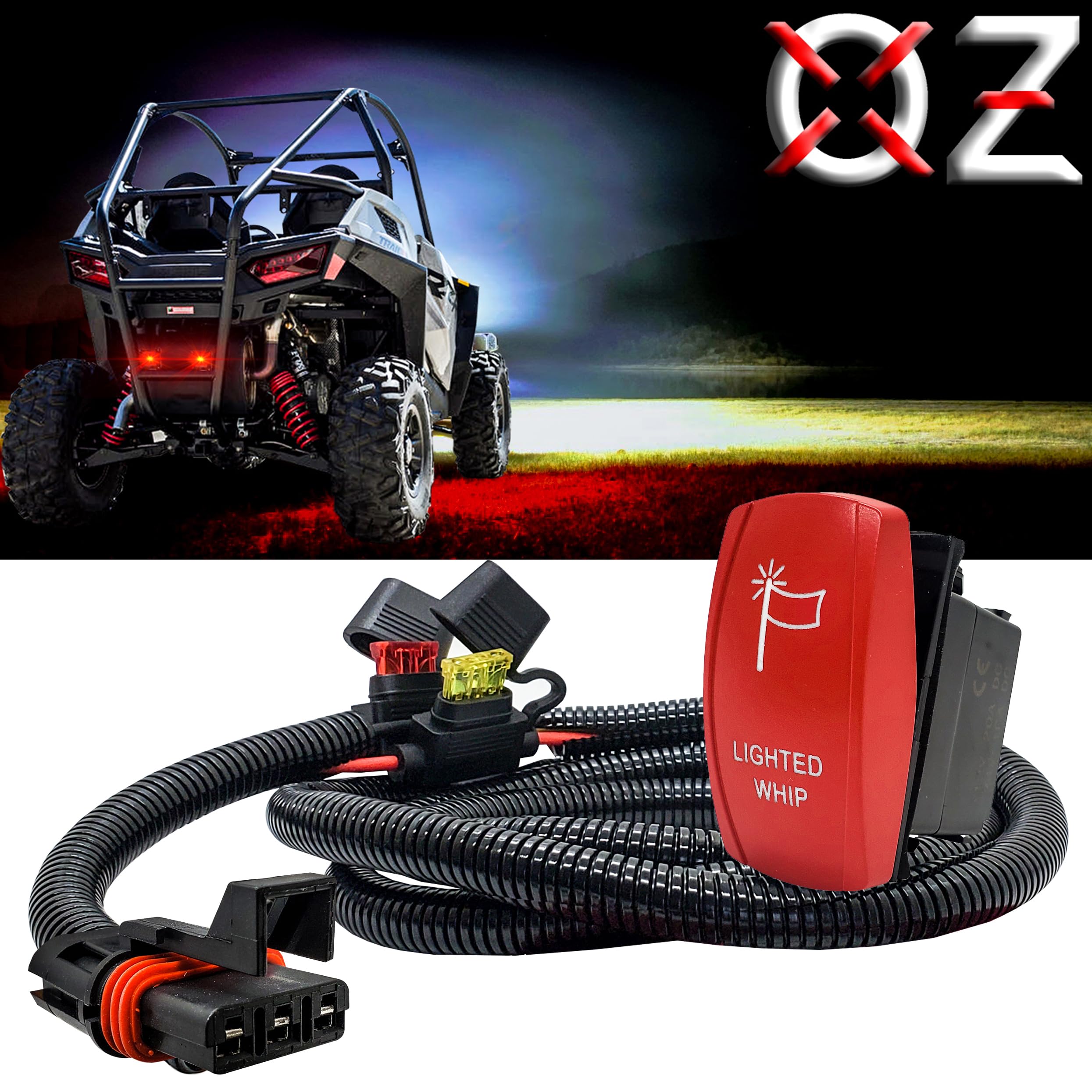 Amazon.com: Lighted Whip On/Off Red Rocker Switch with Power