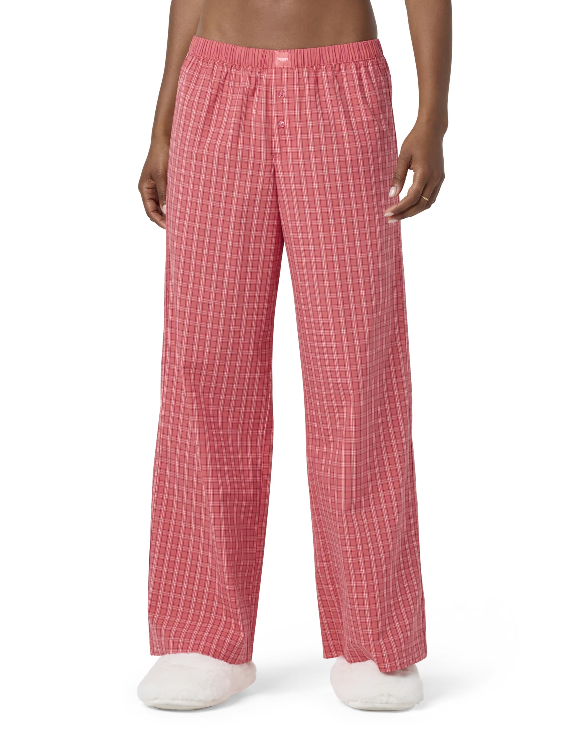 florence by mills Womens Micro-plaid Poplin Pajama Pant