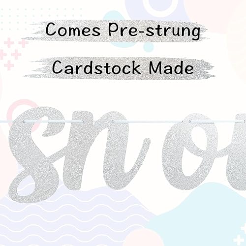 Miniatura 3 de 2 Pieces Snow in Love Banner Winter Bridal Shower Decorations, Glitter Silver Snowflake Ring Garland for Winter Snow Theme Wedding Engagement Party
