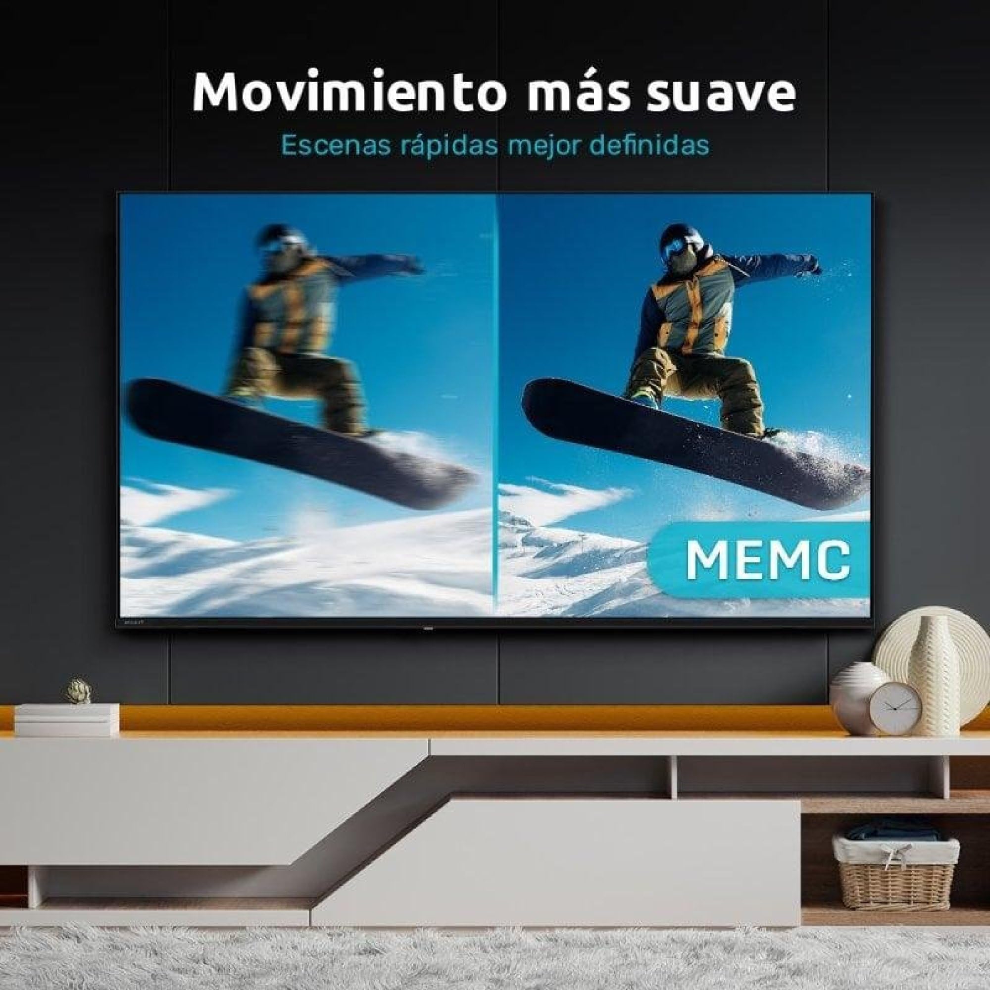 Nilait Smart TV 55 Pulgadas, QLED UHD 4K, WebOS, Colores Vivos, Baja Latencia, Bluetooth 5.1, x3 HDMI, x2 USB, WiFi, Smart TV Negra