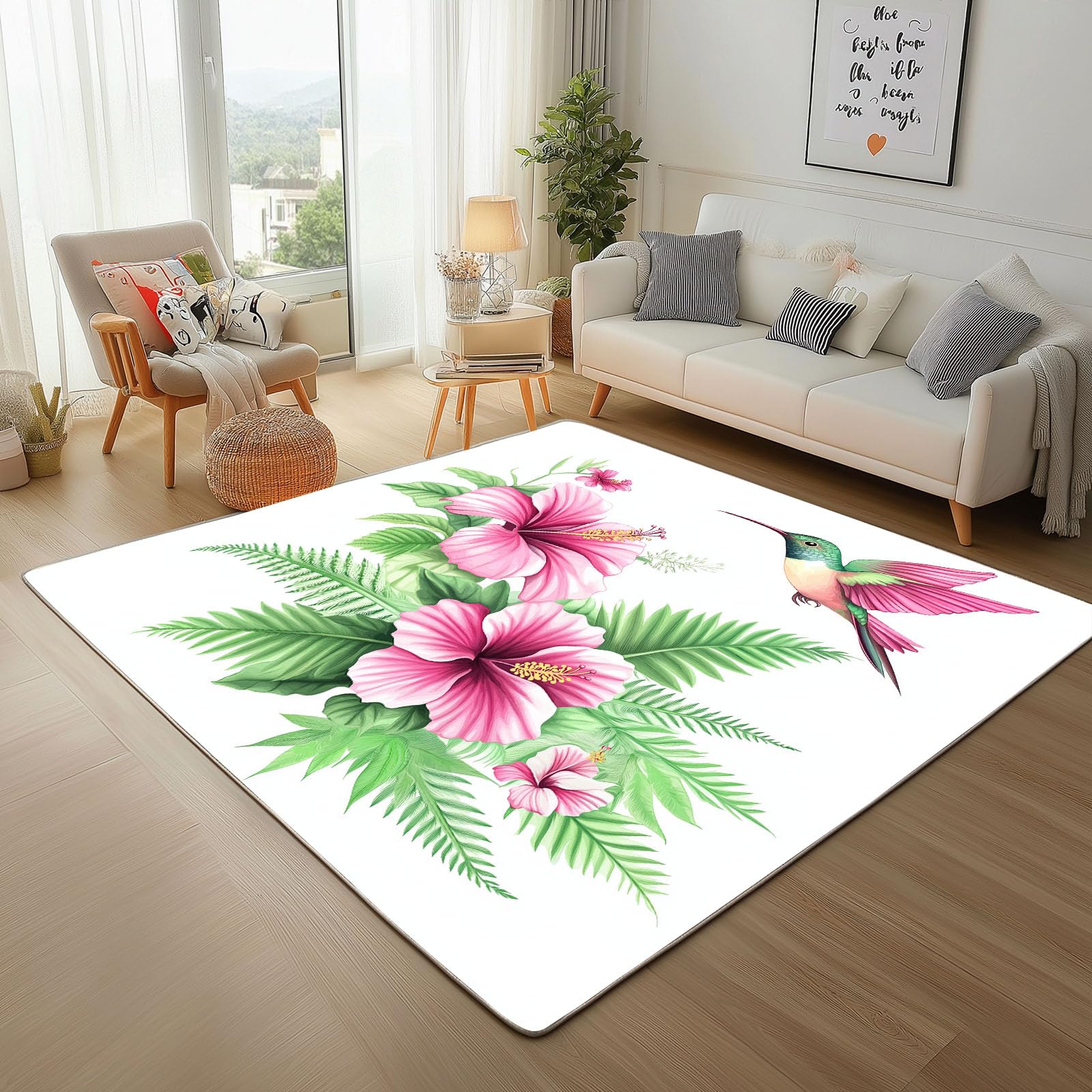 Tapis lavable 160x230cm anti-glisse pour maison moderne