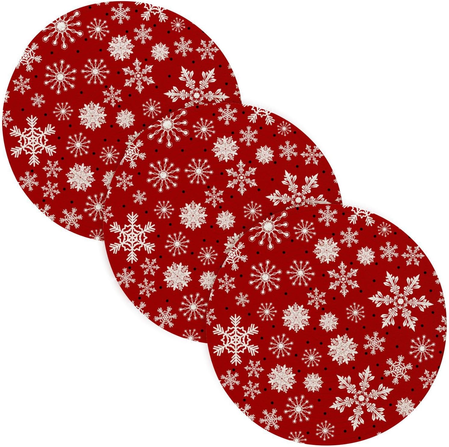 2-Pack Christmas Snowman Trivets - Woven Cotton Pot Holders For Holiday Kitchen