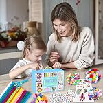 2000 PCS Arts and Crafts Supplies for Kids All-in-1 Craft Kit with Pipe Cleaners Craft Box Set DIY Crafting Supply School Supplies Toys Gifts for Girls Boys Ages 4-6, 6-8, 8-12, Blue