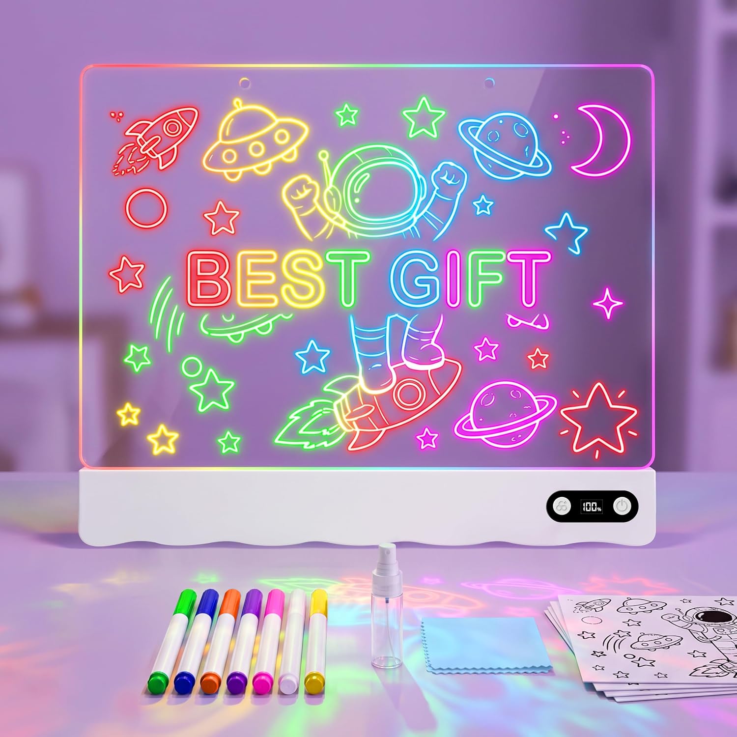 Rechargeable Light Up Drawing Toy for Kids, Christmas Gift