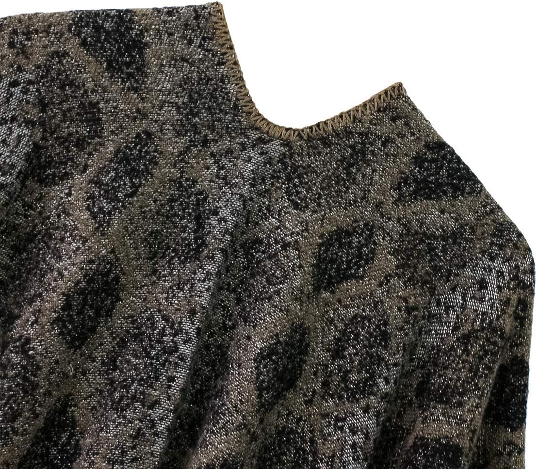 Women's Vintage Pattern Open Front Poncho Cape Shawl Winter Shawl Wraps - Image 4