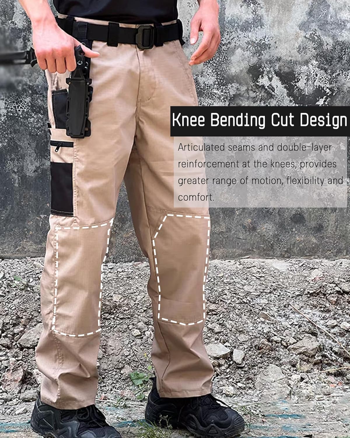 Mens Military Tactical Cargo Pants, Water Resistant Ripstop EDC Work Pants Lightweight Combat Hiking Pants