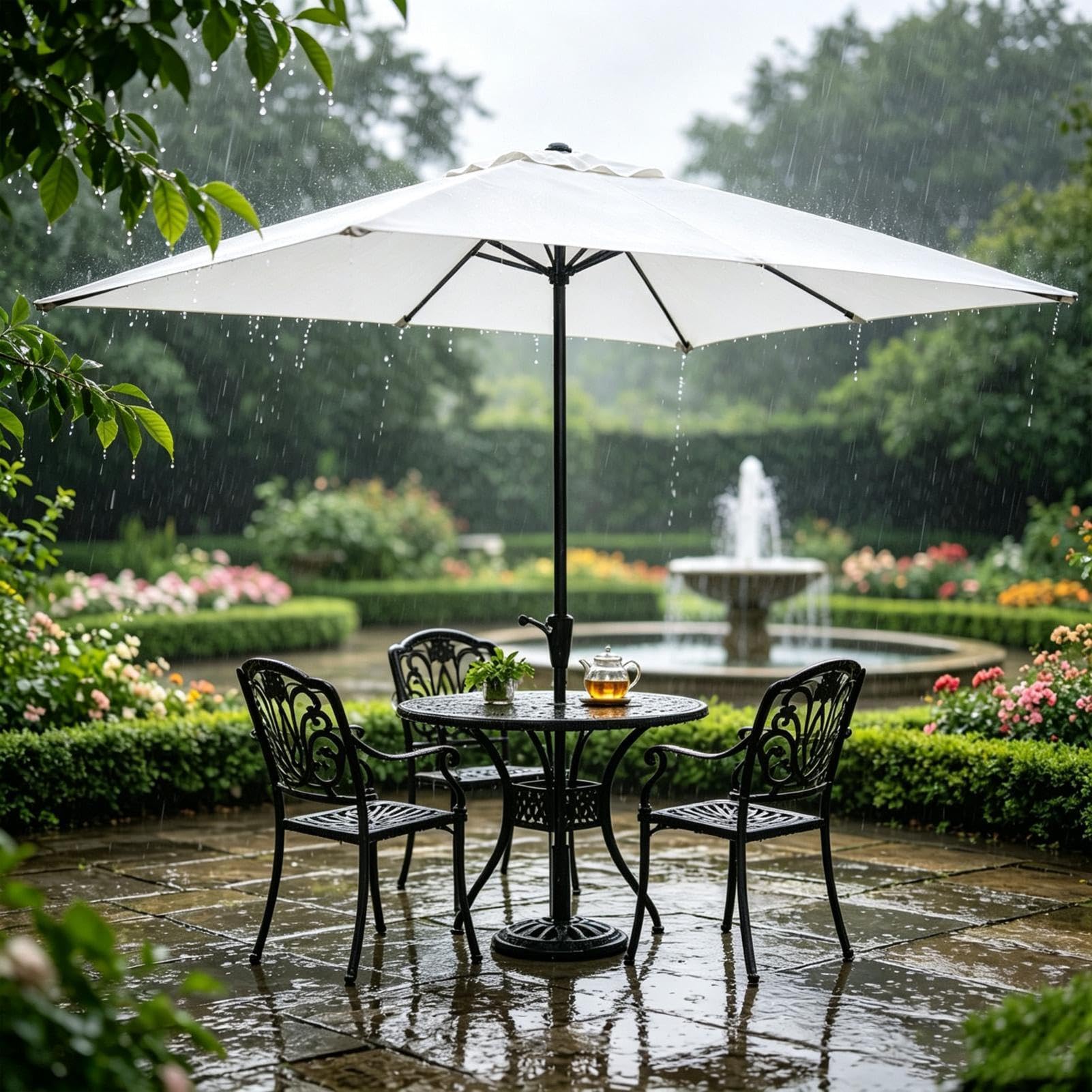 Ombrellone rettangolare per terrazza, 200 x 300 cm, resistente ai raggi UV, rettangolare | Copertura di ricambio per terrazza, ponte, mercato, baia, barbecue, parchi, picnic, cortile, estate, sport,
