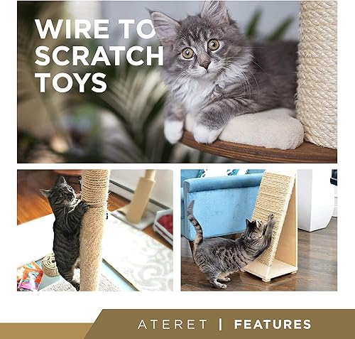 Miniatura 3 de ATERET Cuerda de sisal I de fibra natural trenzada I 34 pulgadas x 600 pies I Multiuso, ligera, resistente a la intemperie para uso en interiores y