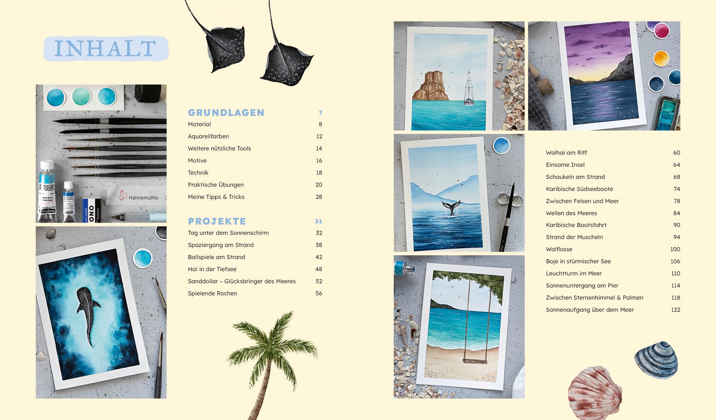 Salty Watercolor – Sommer, Sonne, Meer: 20 maritime Motive Step by Step in Aquarell malen | Strand, Meerestiere, Sonnenuntergang | Mit wichtigen ... | Mit Vorlagen zum direkten Losmalen