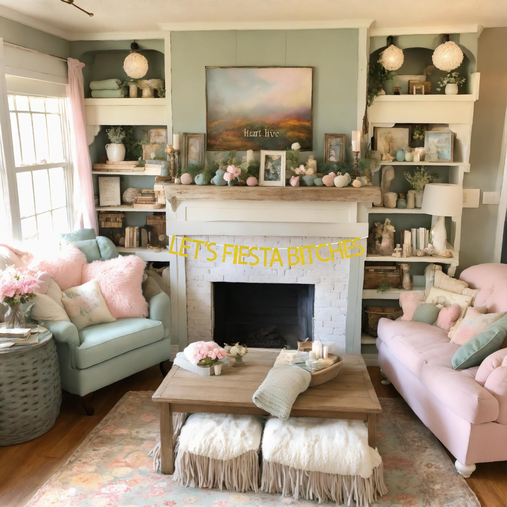 Glitter Gold Let's Fiesta Bitches Banner Garland Sign Birthday Party Decor, Fiesta, Cinco De Mayo, Taco Bar, Mexican, Cactus Decorations Bachelorette Party Decorations