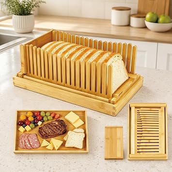 Bamboo Bread Slicer Guide for Homemade Bread