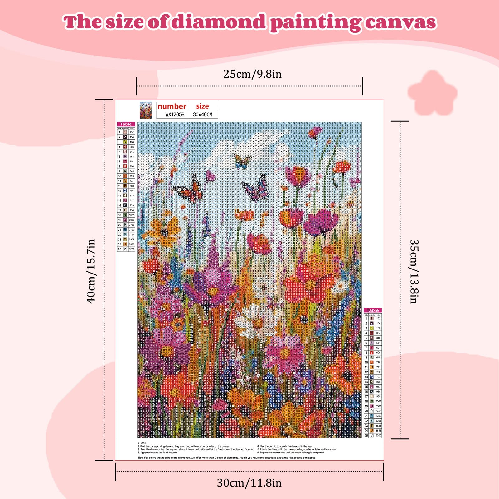 NEWENMO Wild Flower Diamond Painting Kits for Adults,5D Flowers Diamond Art Kits Adults,DIY Full Drill Crystal Embroidery Gifts,Diamond Art Craft,for Living Room Home Decor - Image 2