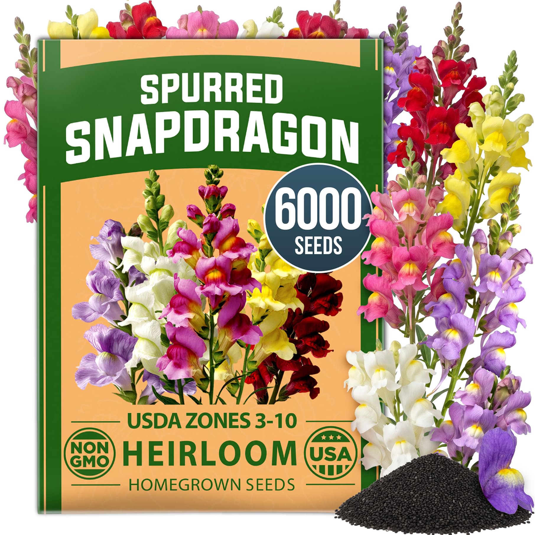 HOME GROWN Fairy &amp; Northern Lights 6000 Snapdragon Seeds Linaria maroccana