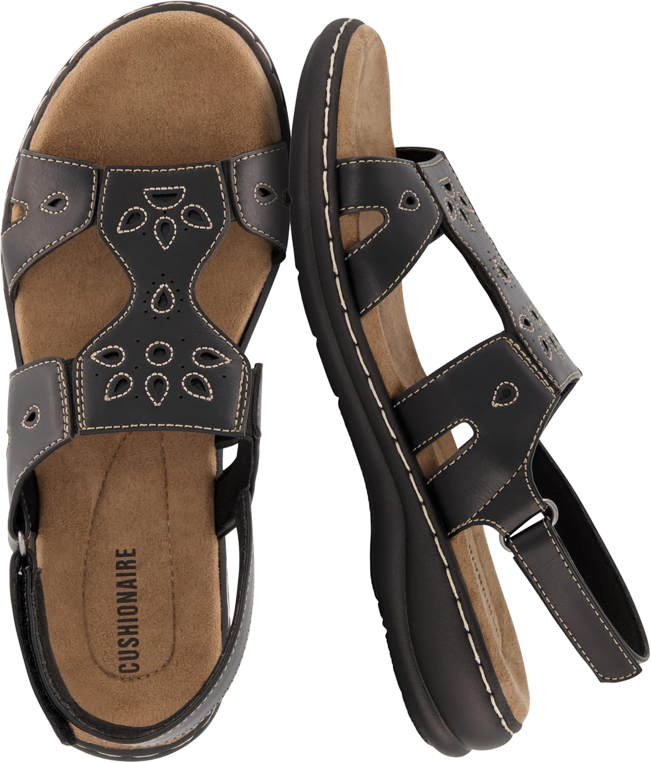 CUSHIONAIRE Women's Briar comfort sandal +Comfort Foam