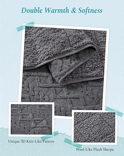 Miniatura 3 de Topblan Manta con peso tamaño Queen de 15 libras, mantas con peso para adultos con sherpa cálido y acogedor para dormir y relajarse, manta pesada