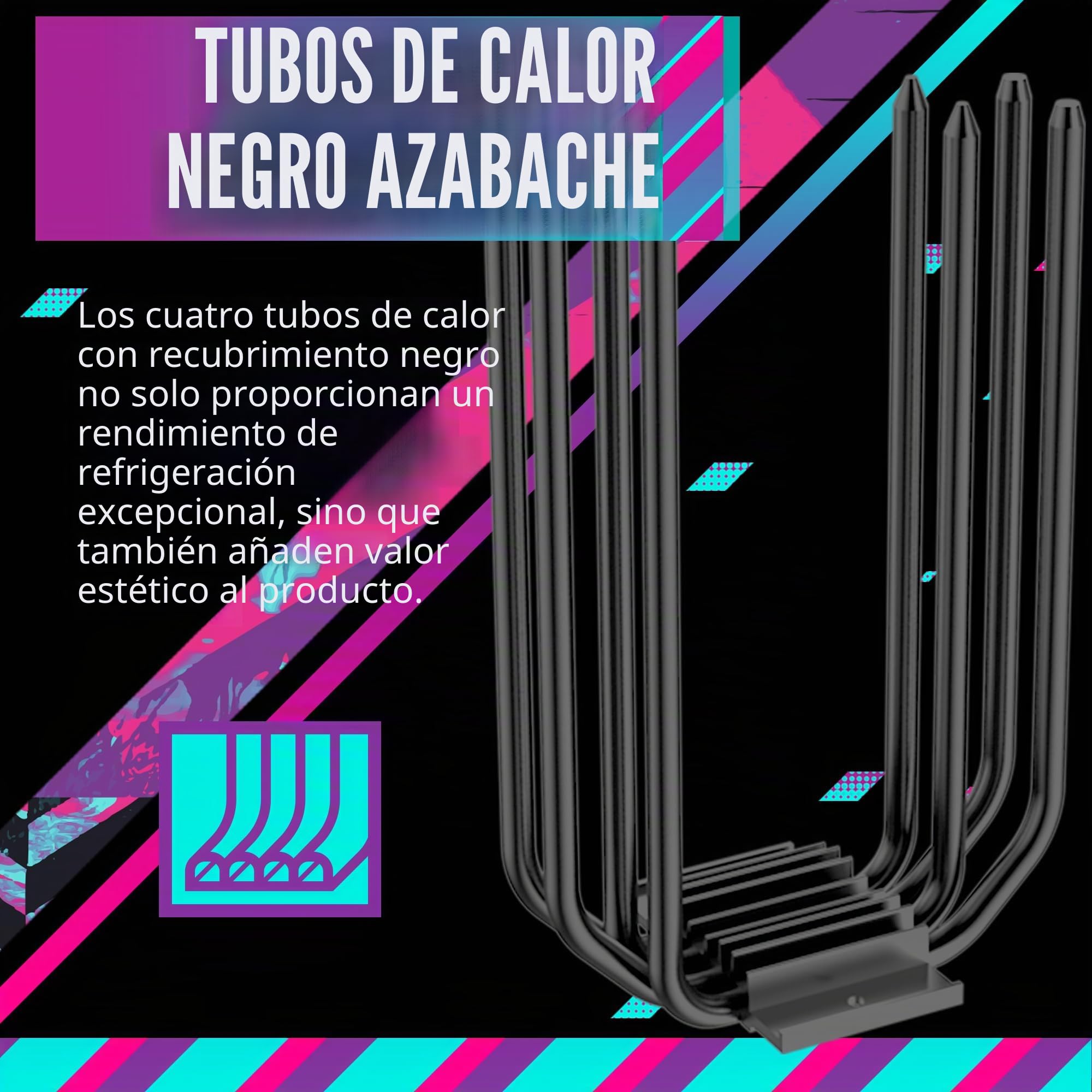 Cooler Master Hyper 212 Halo Black - Enfriador de aire para CPU, ventilador PWM de 120 Halo², ARGB de doble bucle, cubierta superior de aluminio, 4 tubos de calor de cobre, 154 mm de alto, soportes