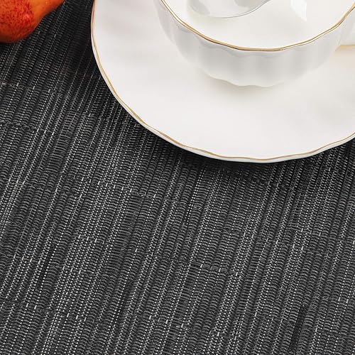 Miniatura 5 de SHACOS Juego de 5 manteles individuales pequeños de vinilo tejido con cuña de vinilo con centro de mesa, resistentes al calor, se limpian con un