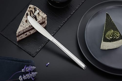 Miniatura 6 de New Star Foodservice 58802 Dominion Pattern, 180 acero inoxidable, cuchillo de cena, 8.2 pulgadas, juego de 12