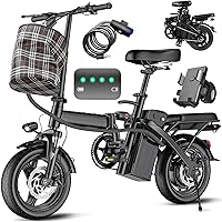 LELEKUAI Foldable Electric Bike: 560W Motor, 24MPH Top Speed, 32Mi Range, 48V 10Ah Battery, 14" Mini E-Bike for Adults & Teens, UL 2849 Certified