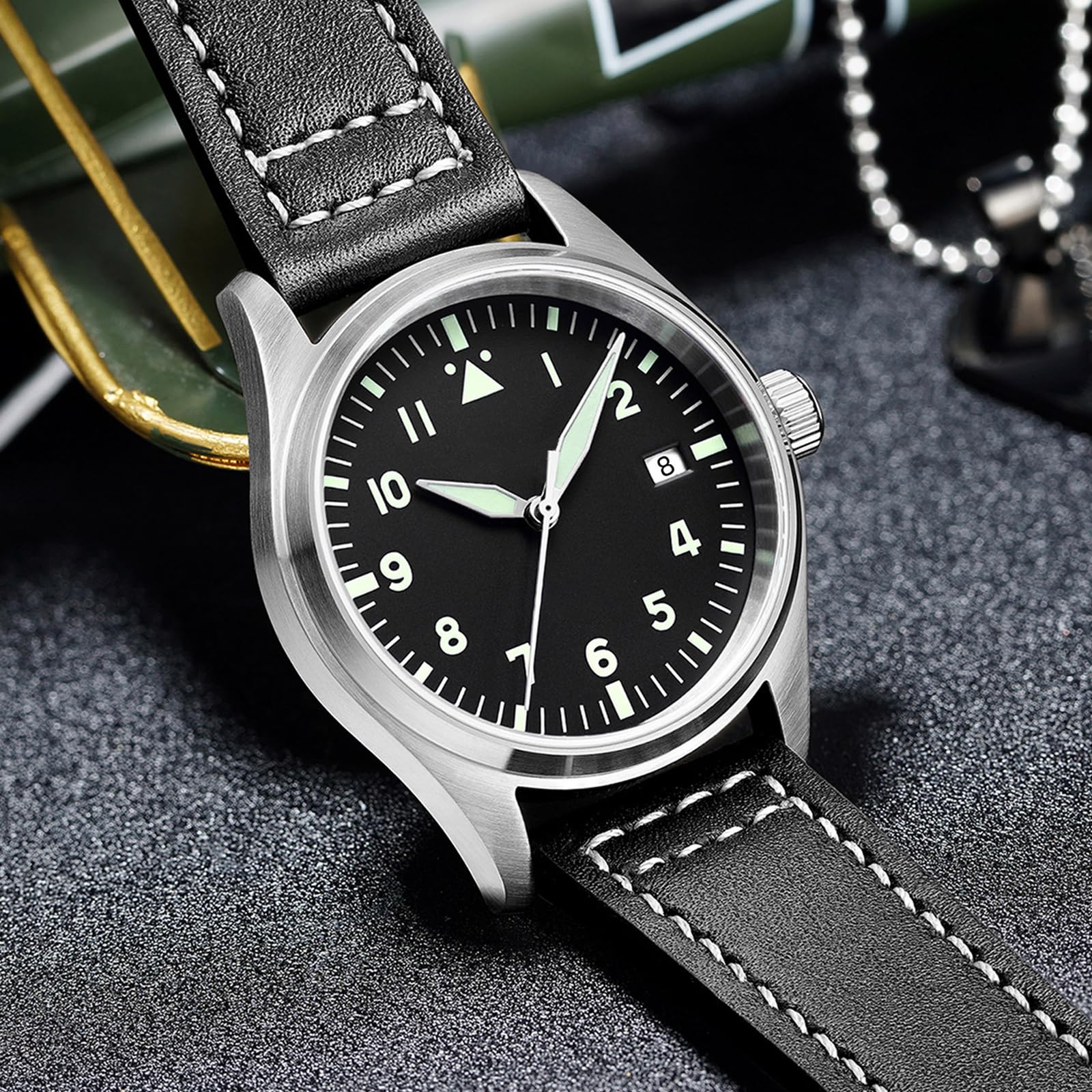 ADDIESDIVE Reloj Automático para Hombre Resistente al Agua Movimiento de 200 Metros NH35/8215 Vintage C3 SuperLuminous Analog uhr AD2048/H2/AD2519