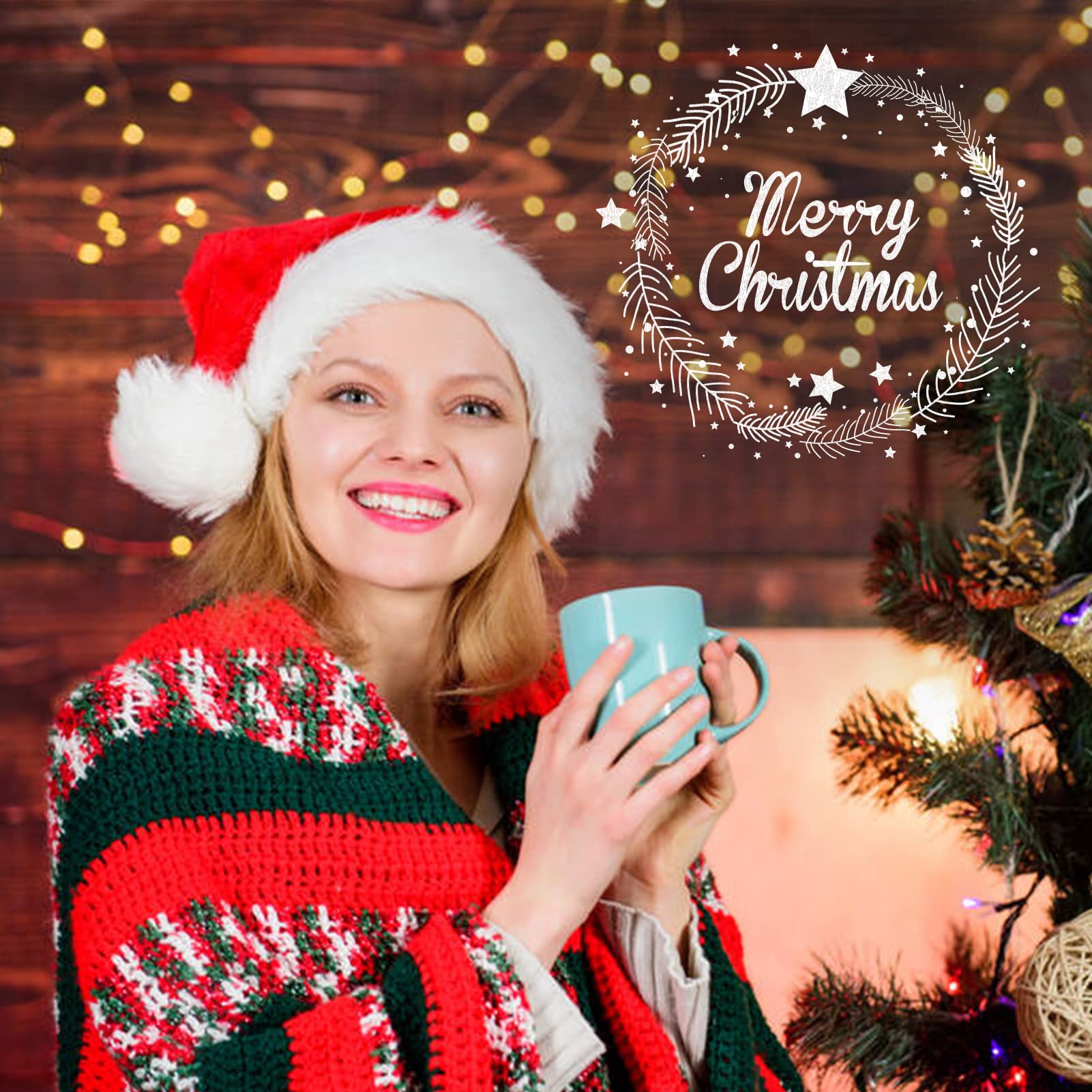 6 Packungen Weihnachtsmützen, Weihnachtsmannmützen für Erwachsene, Plüsch-Weihnachtsmützen für Neujahrsferien, Unisex, Erwachsenengröße