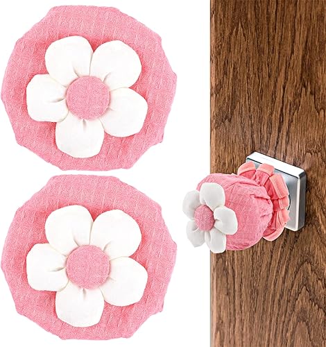 Miniatura 8 de Sliverdew 2 fundas para pomos de puerta protector de pomo de puerta floral negro fundas redondas suaves para pomos de puerta reutilizables con