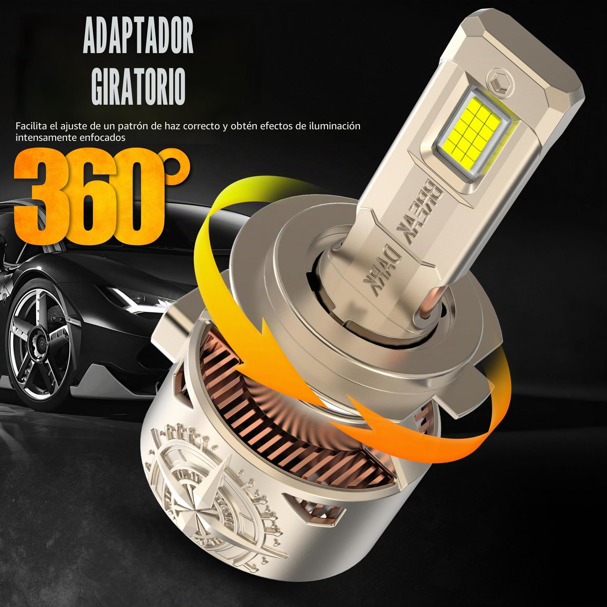 D-Lumina Bombilla LED H7 Canbus,150W 28000LM 6500K Chip CSP Súper Brillante,Bombillas LED H7 de Repuesto para Halógeno,IP68 Impermeable y Sistema de Refrigeración Avanzado,2 Piezas