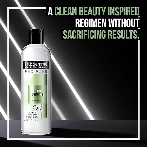 Miniatura 5 de TRESemmé Champú Pro Pure sin sulfatos para rizos de cabello rizado definido con 0% de sulfatos, parabenos, aceites minerales y colorantes. 16 oz