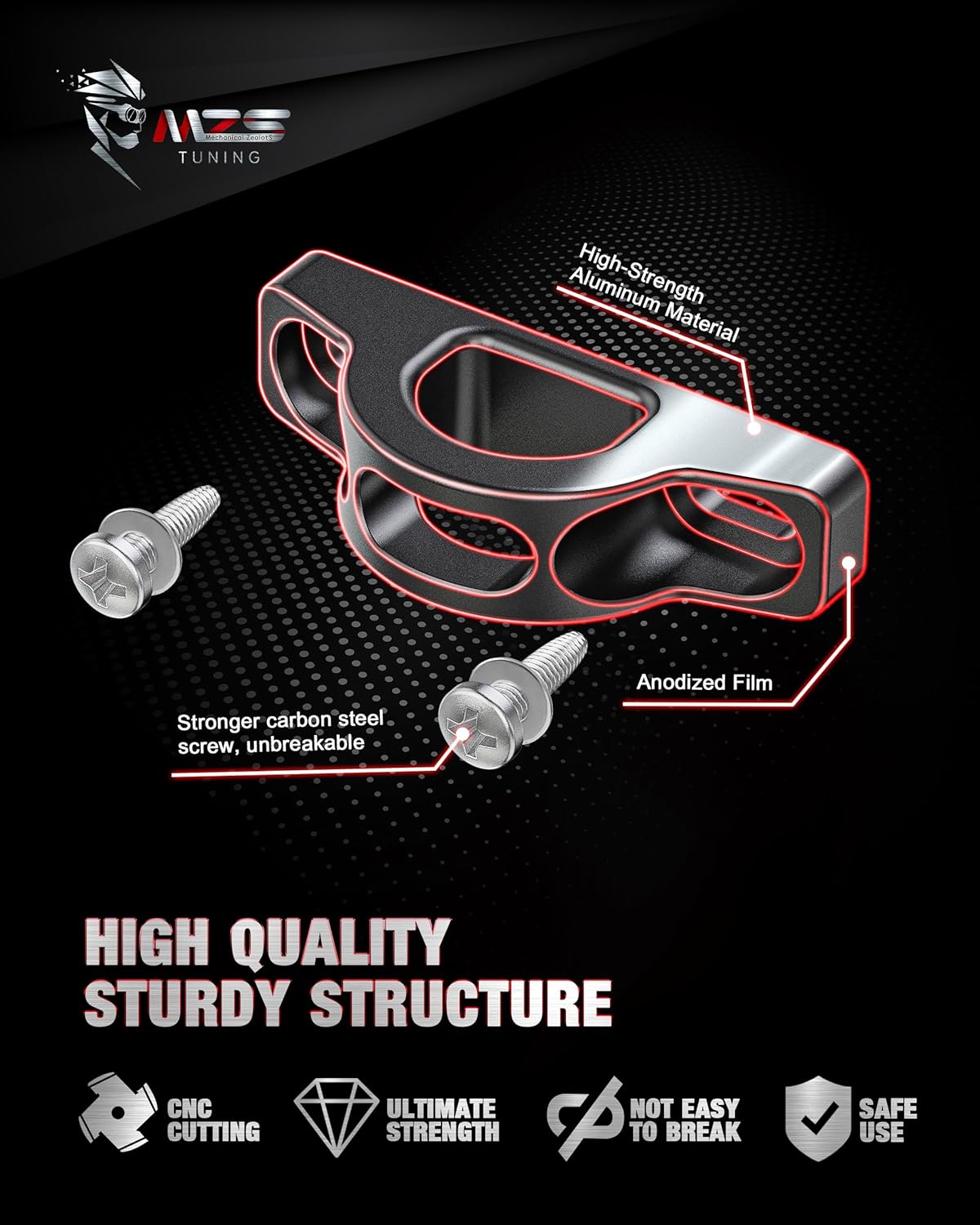 MZS Tie Down Hooks Black + Wheel & Tire Lug Nuts Compatible with 2015+ F150