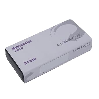 Clockwise Tools MMTR-01 Premium Outside Micrometer with Carbide Tip 0-1 Measuring Range 0.0001 Graduation Precision Machinist Tool