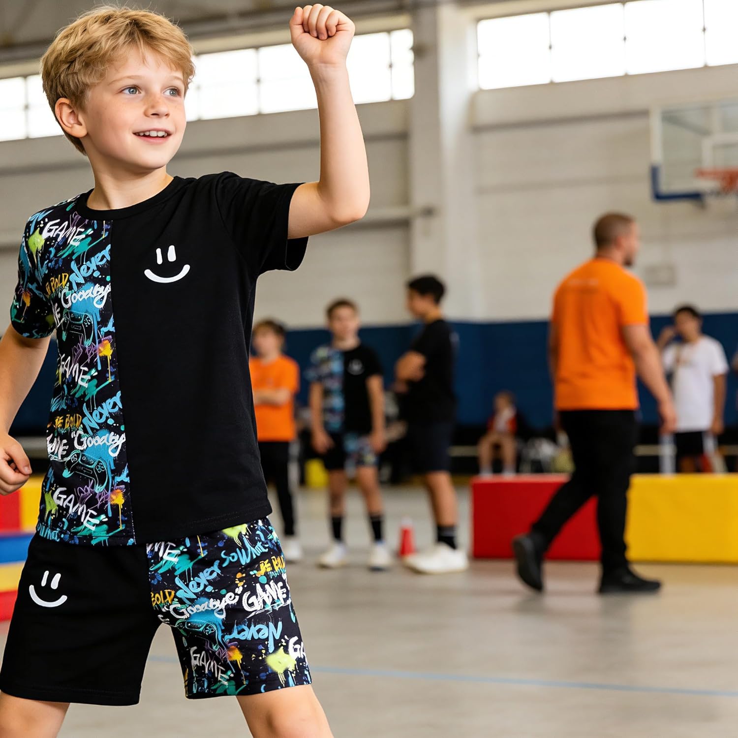 Teen Boy Clothes Boys Outfits 2PCS Short Sleeve T Shirt and Color Block Shorts Boys Summer Clothes Set 7-13Y - Image 4