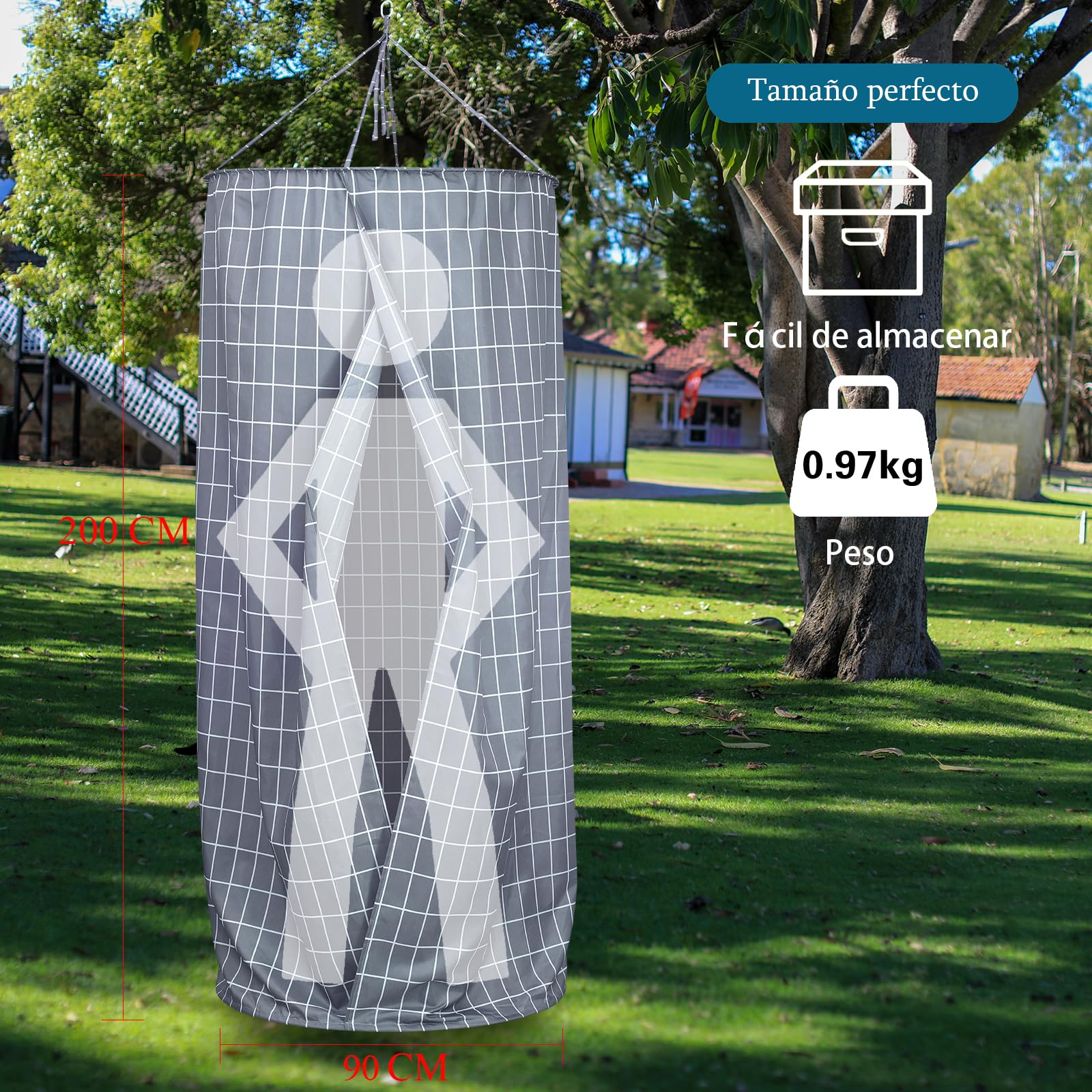 Tienda de Campaña Vestidor Portátil 0.8 x 2m para Privacidad al Aire Libre