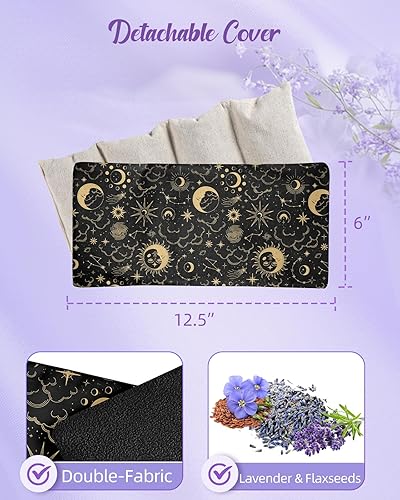 Miniatura 2 de Swooflia Almohadilla térmica para microondas para compresas frías y calientes, bolsas de semillas de lino de lavanda, paquete caliente para terapia