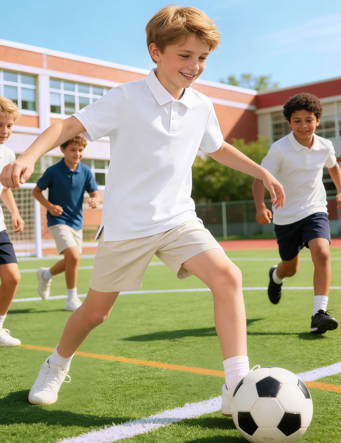 Auranso Boys Polo Shirts Kids Quick