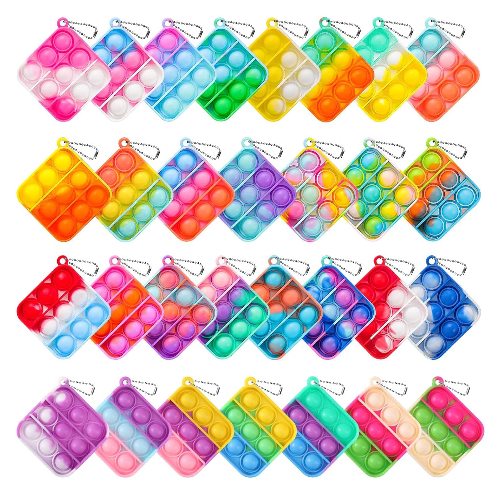 30 Pcs End Of Year Class Gifts For 30 Children, Stylish And Unique Fidget Keyring, Delicate Fidget Keyring, Suitable For Enhancing The Relationship Between Teachers And Students