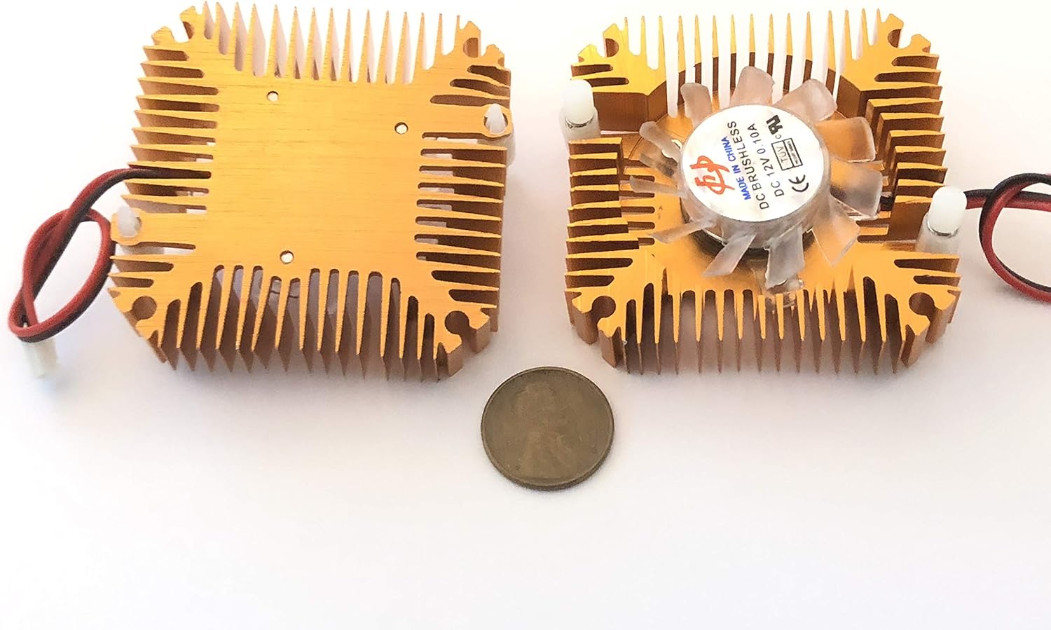 2 Pieces copper 12v 55mm 2PIN Aluminum Cooling Fan Heatsink Cooler VGA CPU A8