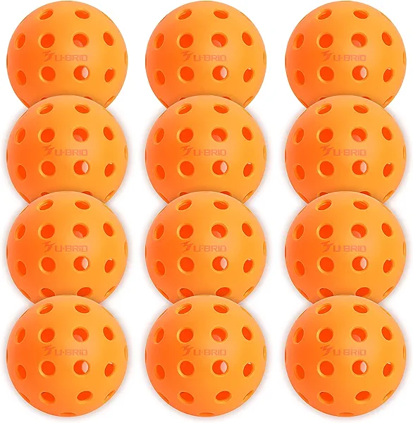 U-BRIO Pro-Grade 40-Hole Outdoor Pickleball Balls 3/4/12 Pack- Pro-Player Tested with Wind-Resistant Design, High-Visibility & 300+ Hit Suitable for Players of All Skill Levels