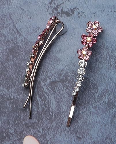 Miniatura 3 de 2 pines con diamantes de imitación con flores pequeñas, de metal, coloridos, para mujeres y niñas, fiestas, temáticas de boda, baby shower,