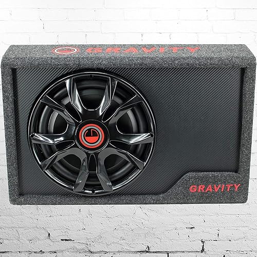 Miniatura 2 de Gravity GWS-W12S 1000W Single 12" Active Powered Seal Subwoofer sellado delgado detrás del asiento