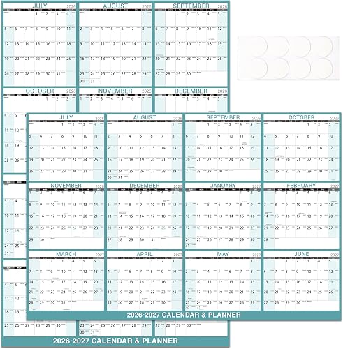 Large Dry Erase Wall Calendar 2026-2027, 32''x48'', Horizontal/Vertical
