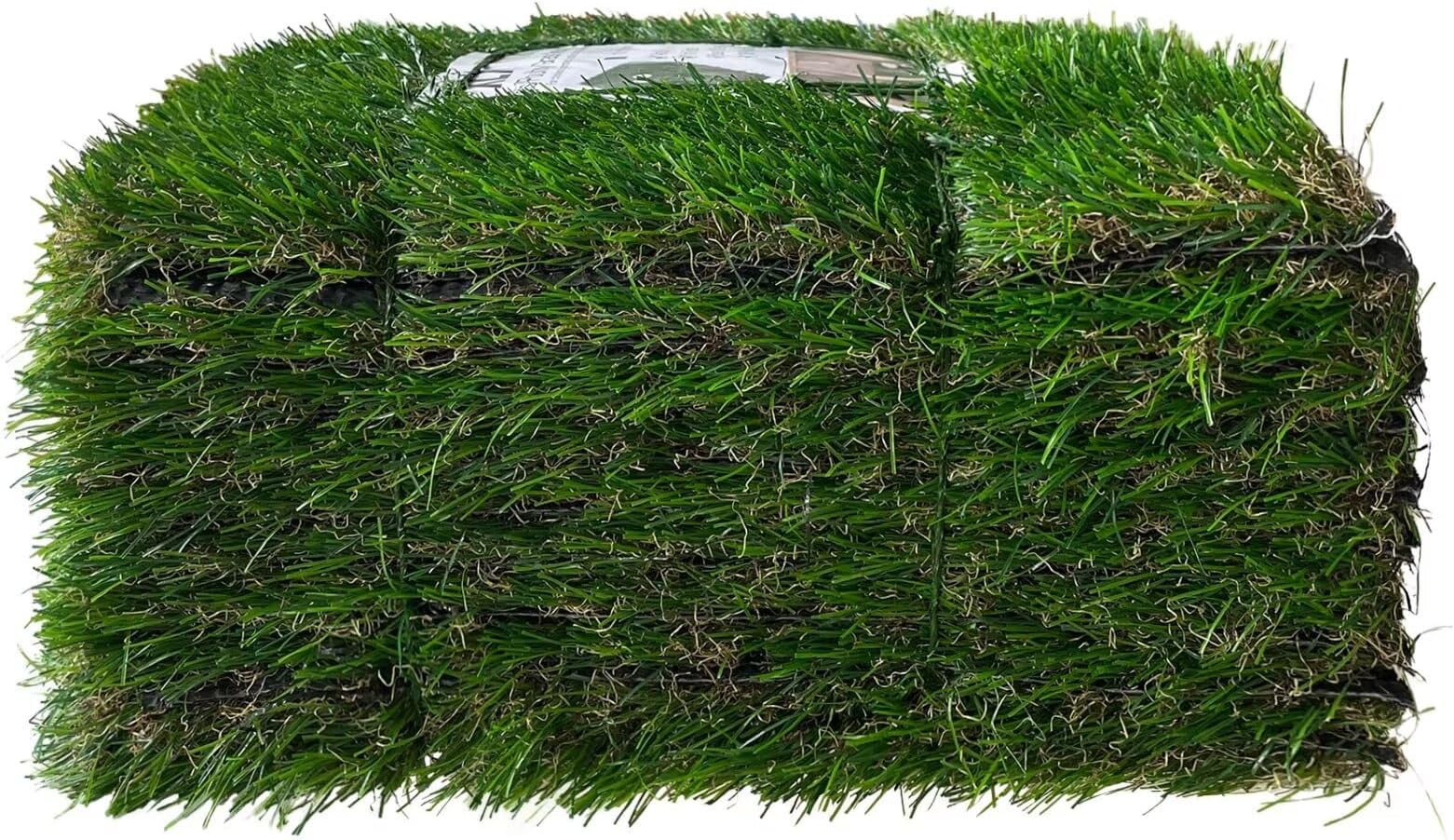 XLX TURF Green Artificial Grass Square Mat Bulk 9 Piece, 12"x12" Fake Grass Patch Tile for Balcony, Patio, Pets, DIY Crafts Decor Party