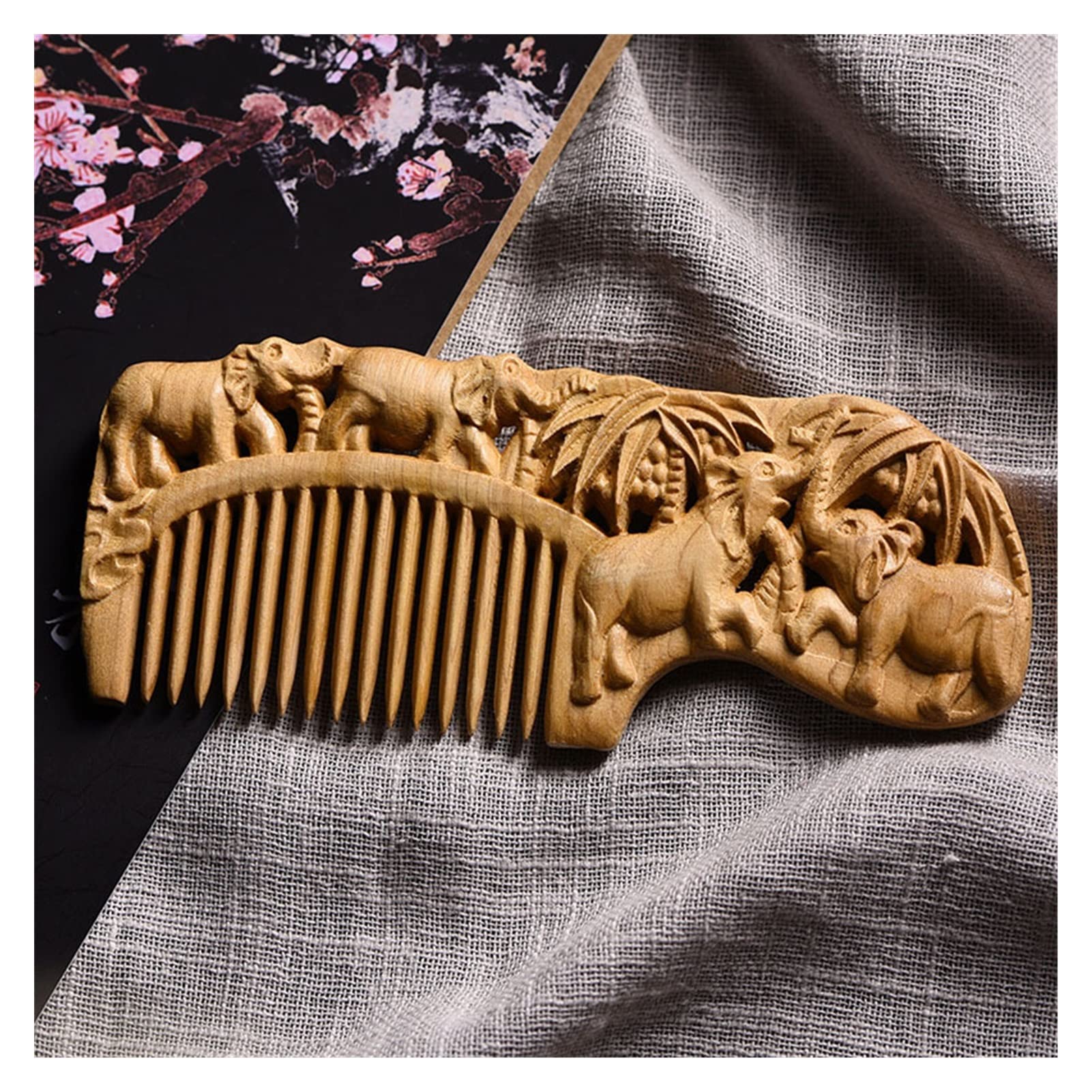 Haarkämme Frauen Geschenke Reisen Gravel Phoenix Handgemachte Größe Haarbürste Holzkamm Naturholz Kamm tragbar (Color : 10)