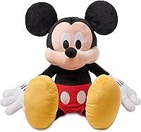 Vista 3 de Disney Store Official Mickey Mouse Large Soft Toy for Kids, Cuddly Character with Fuzzy Texture and Embroidered Details, Soft Tail, Plushy Suitable