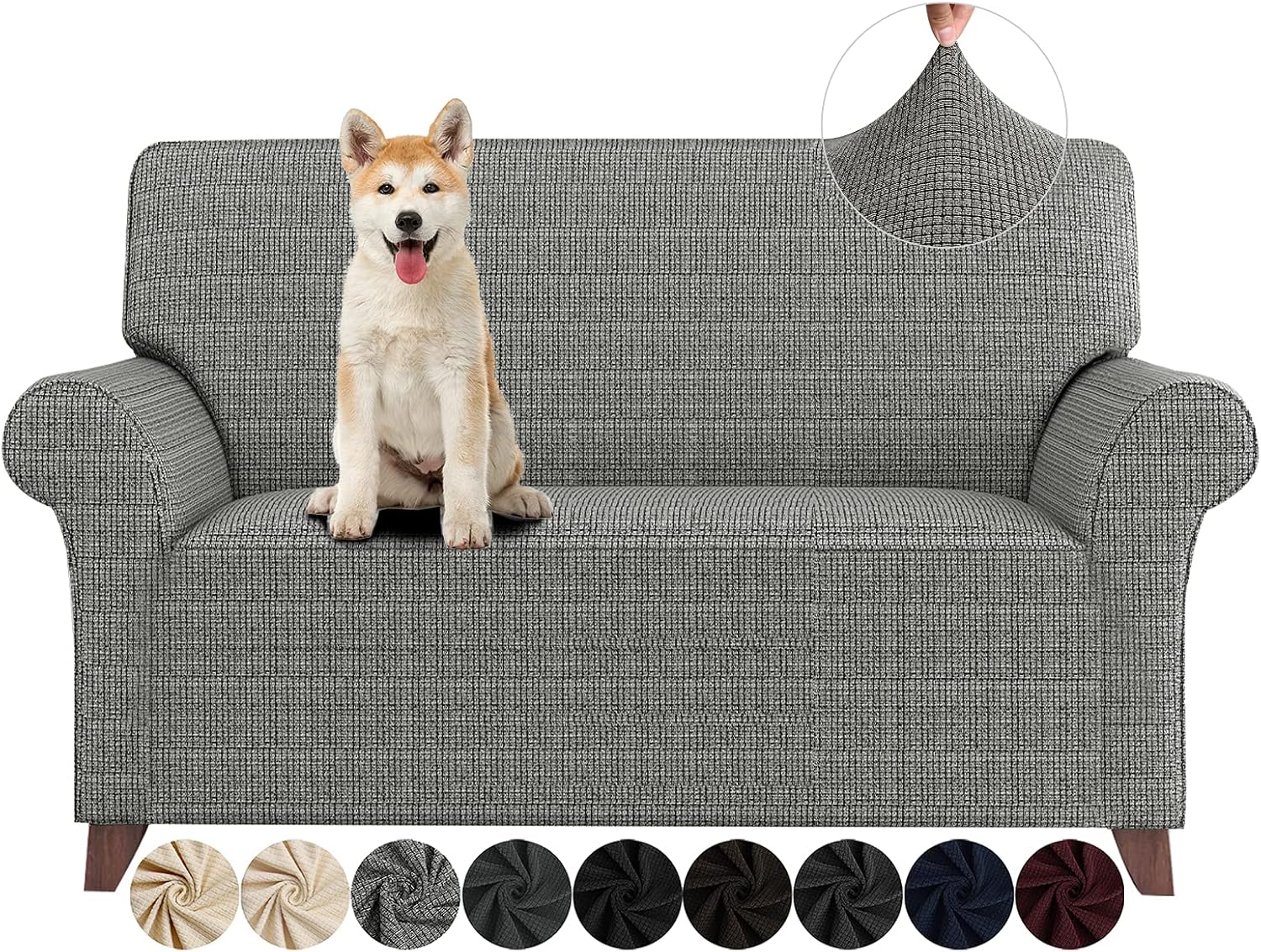 ZNSAYOTX Loveseat Covers High Stretchy Spandex Pet Friendly Sofa