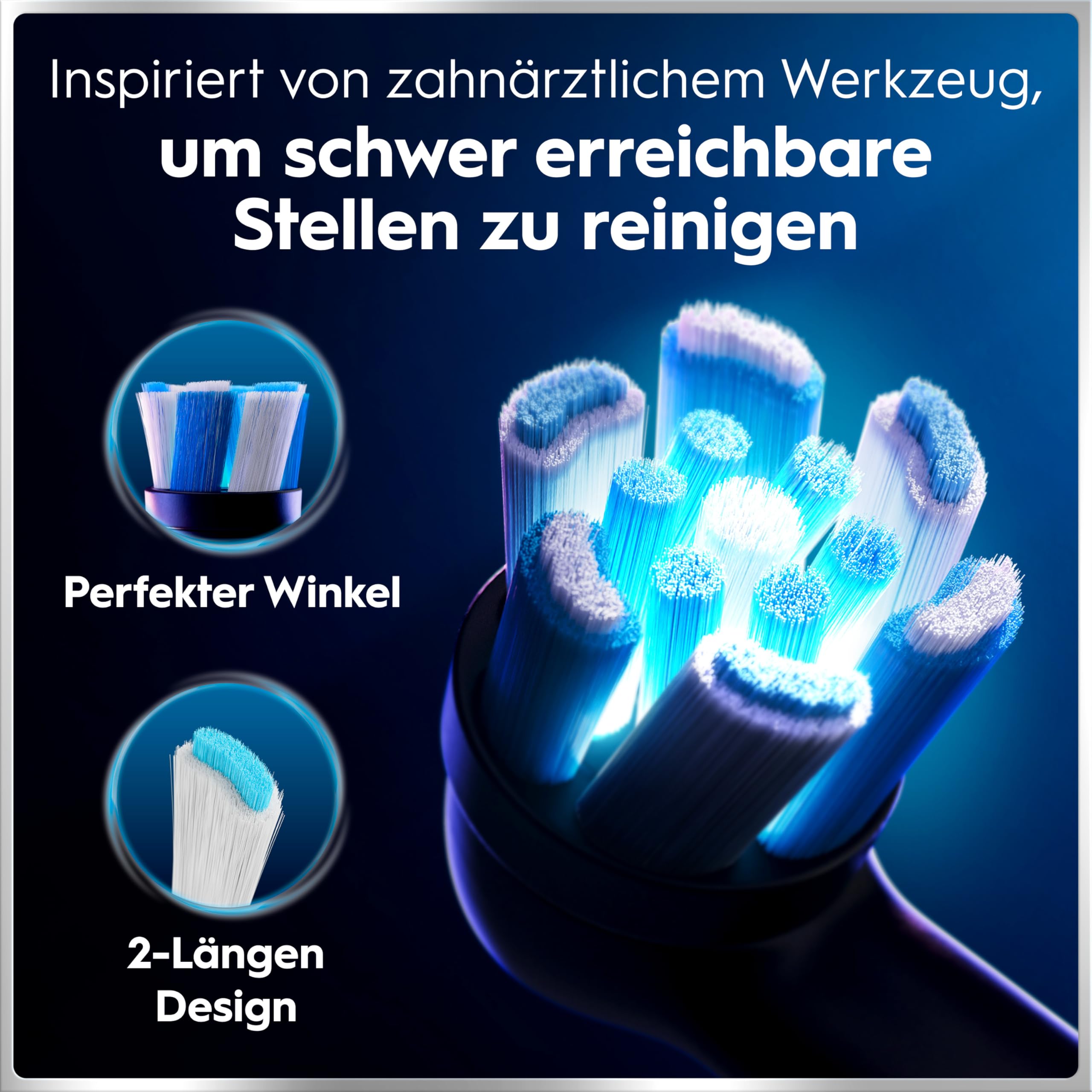 Oral-B iO Series 6 Elektrische Zahnbürste Grau PLUS Ausgewählte Original Oral-B iO Aufsteckbürsten Schwarz 7x