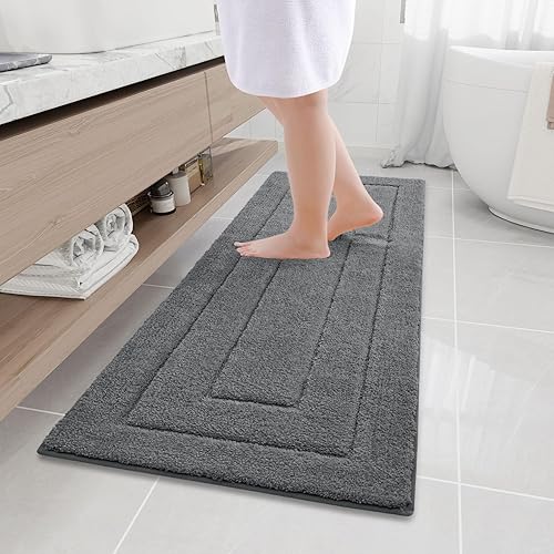 Miniatura 183 de Buganda Alfombras de baño, 24" x 16", Alfombras de baño de microfibra suaves y absorbentes, Alfombra de ducha esponjosa antideslizante, Alfombras de
