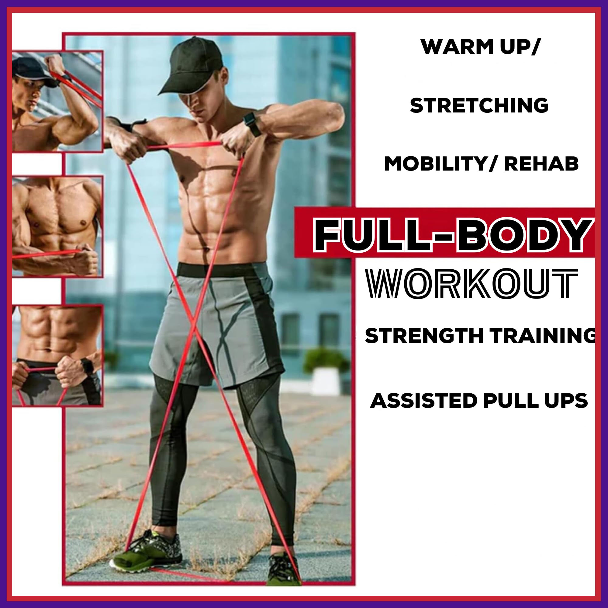 Bande d'exercice longue résistance pull up pour powerlisting et latex