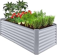 Vista 60 de Best Choice Products Cama de jardín elevada de metal para exteriores de 6 x 3 x 2 pies, maceta de raíces profundas para verduras, flores, hierbas