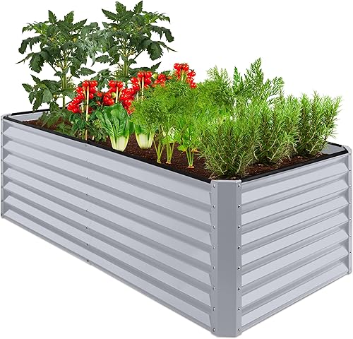 Miniatura 60 de Best Choice Products Cama de jardín elevada de metal para exteriores de 6 x 3 x 2 pies, maceta de raíces profundas para verduras, flores, hierbas